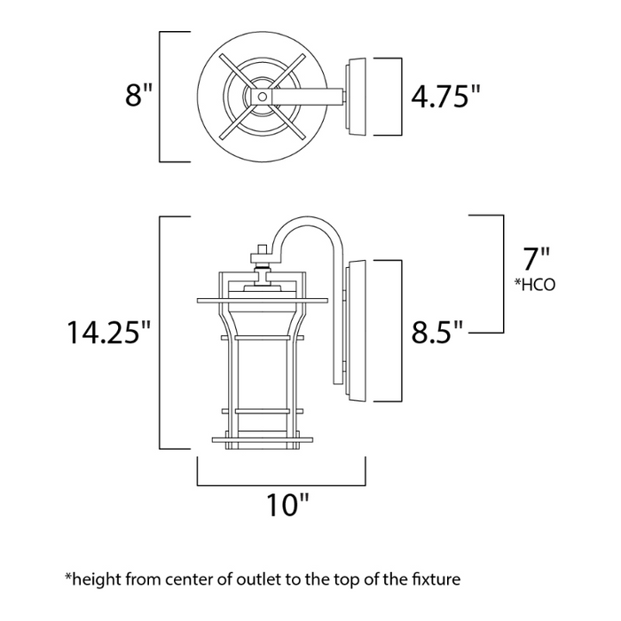 Maxim 65784 Oakville LED E26 1-lt 14" Tall LED Outdoor Wall Lantern