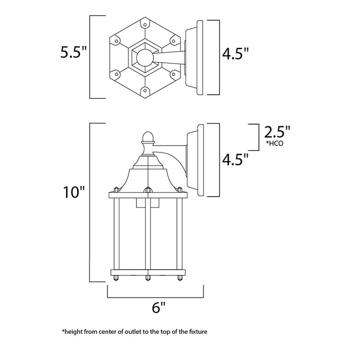 Maxim 66926 Builder Cast LED E26 1-lt 10" Tall LED Outdoor Wall Mount