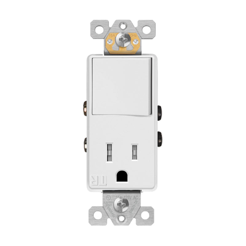 Enerlites 68625-TR Single Pole Combination 15A Switch/Tamper-Resistant Receptacle, 10-Pack