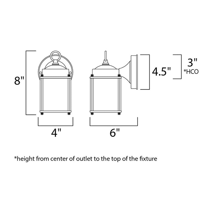 Maxim 6879 Side Door 1-lt 8" Tall Outdoor Wall Mount