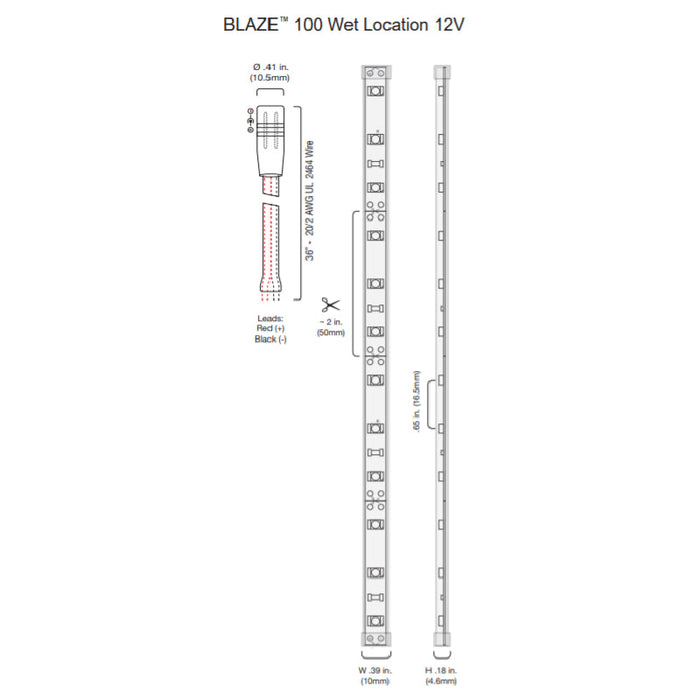 Diode LED BLAZE Wet Location 100 1.46W/ft LED Strip Light