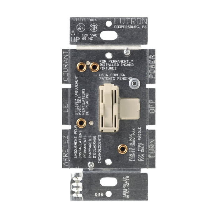 Lutron AY2-LFSQ Ariadni Single-Pole Dual 1.5A Fan Control / 300W Incandescent Dimmer