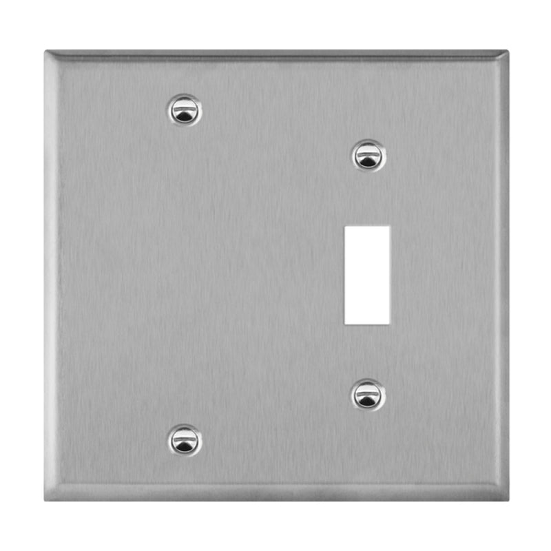 Enerlites 770111 2-Gang Combination Blank and Toggle Wall Plates, 10-Pack