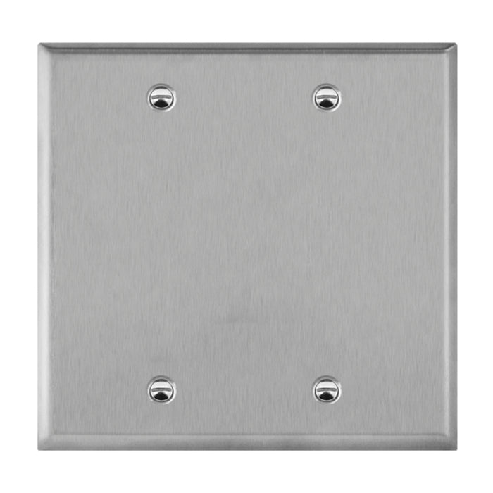 Enerlites 7702 2-Gang Blank Cover Metal Wall Plates, 10-Pack