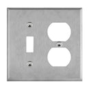 Enerlites 771121 2-Gang Combination Toggle and Duplex Receptacle Metal Wall Plates, 10-Pack
