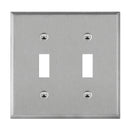Enerlites 7712 2-Gang Toggle Switch Metal Wall Plates, 10-Pack