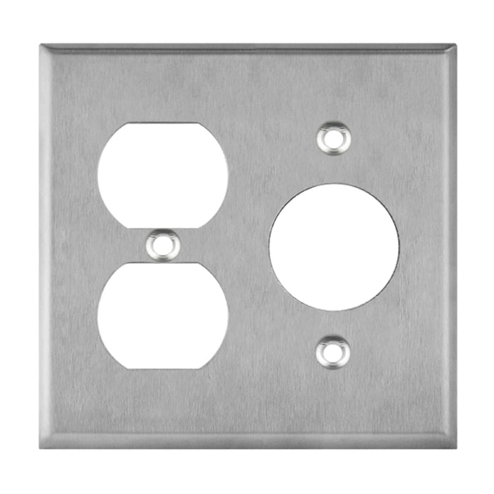 Enerlites 772151 2-Gang Combination Duplex Receptacle and Single Receptacle Metal Wall Plates, 10-Pack
