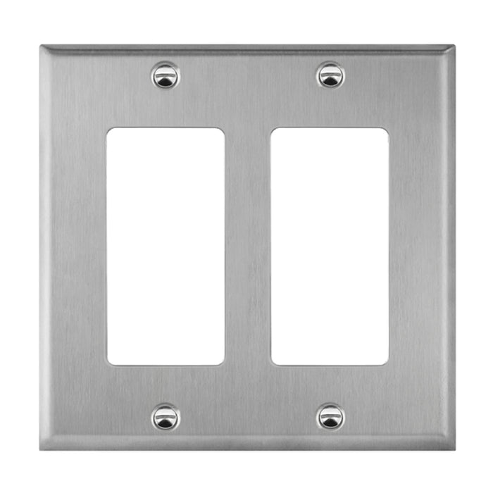 Enerlites 7732 2-Gang Decorator/GFCI Metal Wall Plates, 10-Pack
