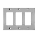 Enerlites 7733 3-Gang Decorator/GFCI Metal Wall Plates, 10-Pack
