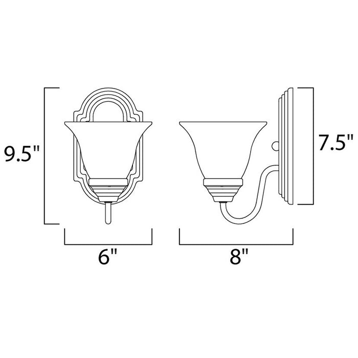 Maxim 8011 Essentials 1-lt 10" Tall Wall Sconce