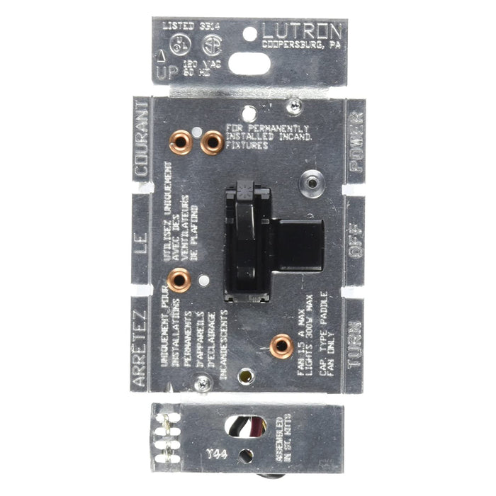 Lutron AY2-LFSQ Ariadni Single-Pole Dual 1.5A Fan Control / 300W Incandescent Dimmer