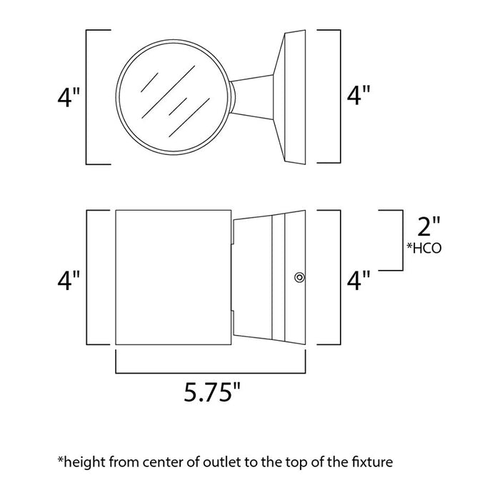 Maxim 86106 Lightray LED 2-lt 4" LED Outdoor Wall Sconce