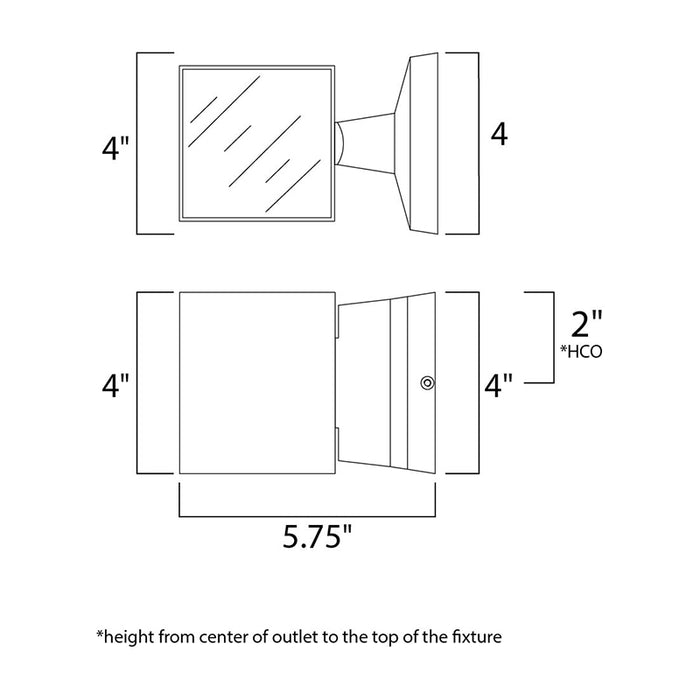 Maxim 86107 Lightray LED 2-lt 4" LED Outdoor Wall Sconce
