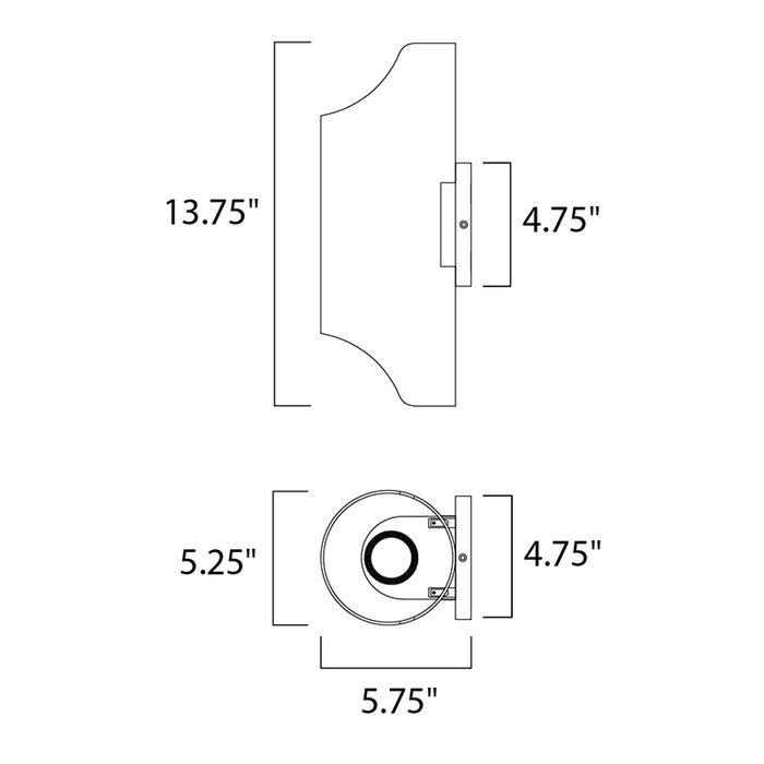 Maxim 86119 Lightray LED 2-lt 14" Tall LED Outdoor Wall Sconce