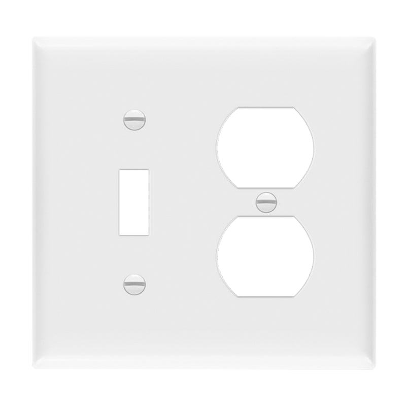 Enerlites 881121M 2-Gang Mid Size Toggle and Duplex Receptacle Wall Plate, 10-Pack