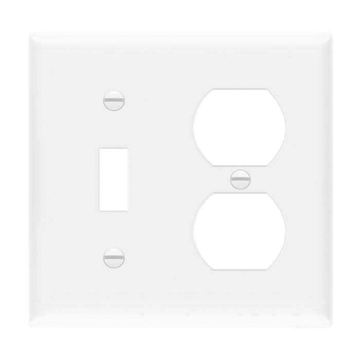 Enerlites 881121 2-Gang Toggle and Duplex Receptacle Wall Plate, 10-Pack