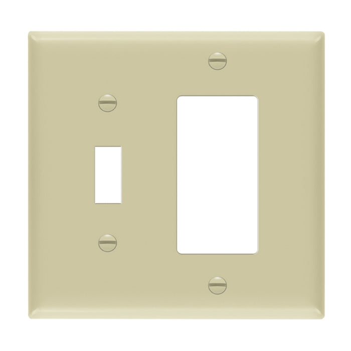 Enerlites 881131M 2-Gang Mid Size Toggle and Decorator/GFCI Wall Plate, 10-Pack