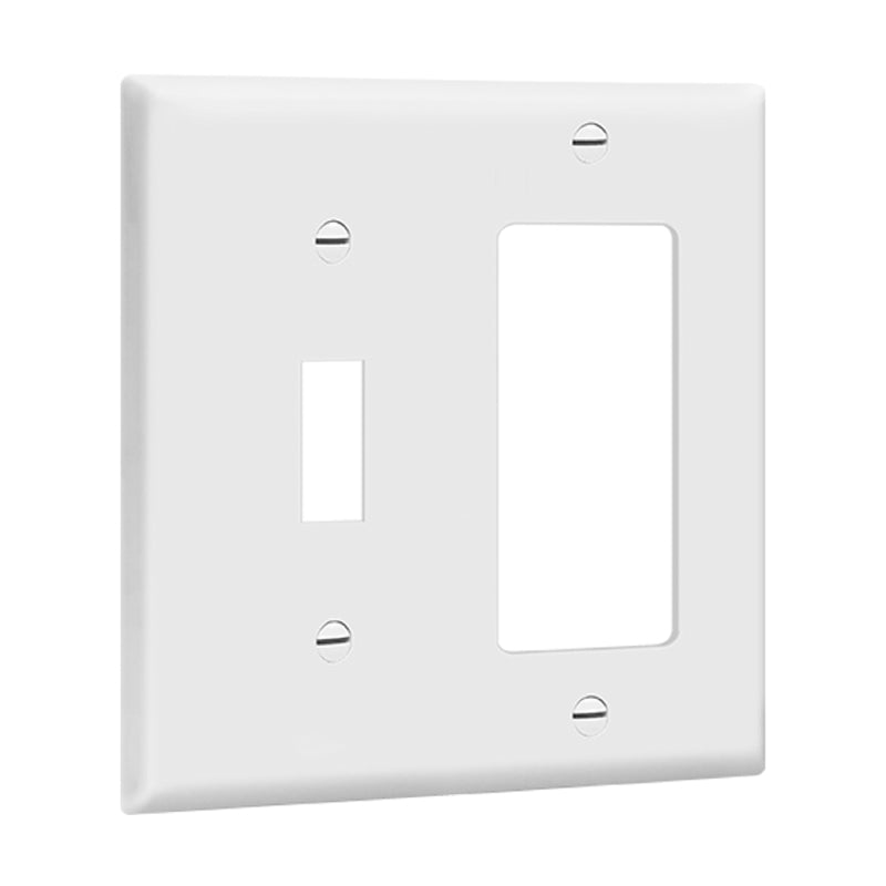 Enerlites 881131 2-Gang Toggle and Decorator/GFCI Wall Plate, 10-Pack