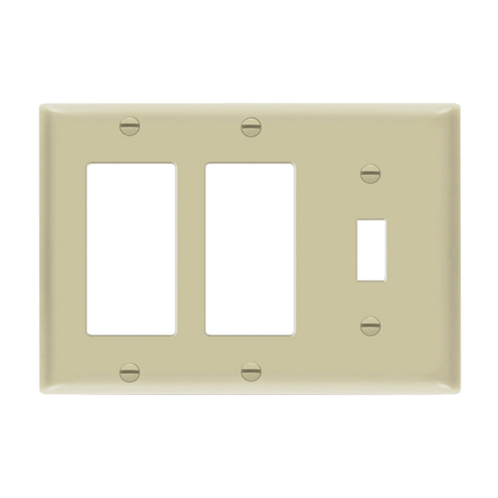 Enerlites 881132 3-Gang 2 Toggle and 2 Decorator/GFCI Combination Wall Plate, 10-Pack