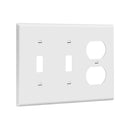 Enerlites 881221 3-Gang 2 Toggles and Duplex Receptacle Wall Plate, 10-Pack