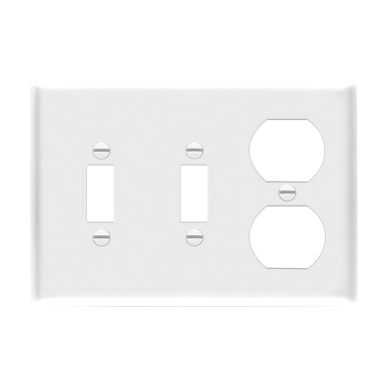 Enerlites 881221 3-Gang 2 Toggles and Duplex Receptacle Wall Plate, 10-Pack