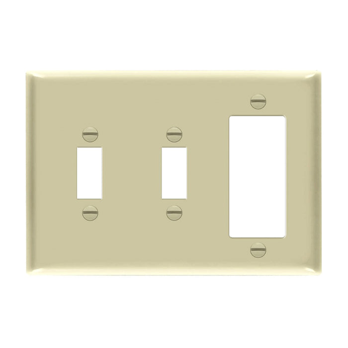 Enerlites 881231 3-Gang 2 Toggles and Decorator/GFCI Wall Plate, 10-Pack