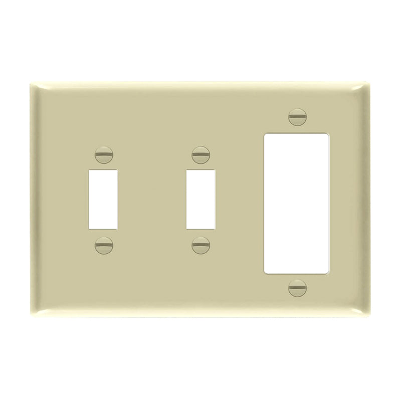 Enerlites 881231 3-Gang 2 Toggles and Decorator/GFCI Wall Plate, 10-Pack