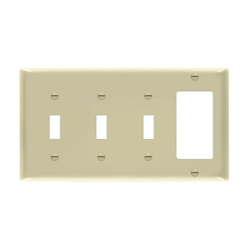 Enerlites 881331 4-Gang 3 Toggles and Decorator/GFCI Combination Wall Plate, 10-Pack