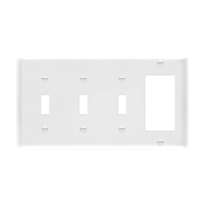 Enerlites 881331 4-Gang 3 Toggles and Decorator/GFCI Combination Wall Plate, 10-Pack