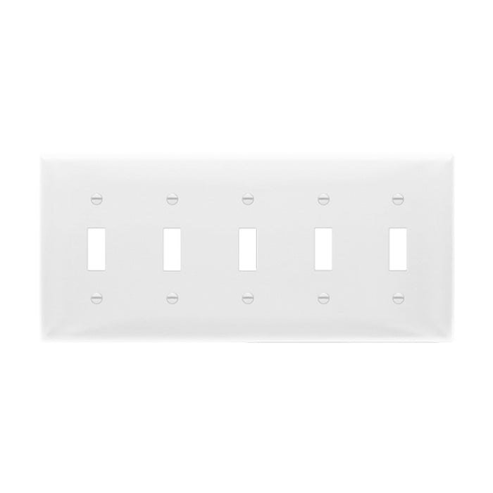 Enerlites 8815 5-Gang Toggle Switch Wall Plate, 10-Pack