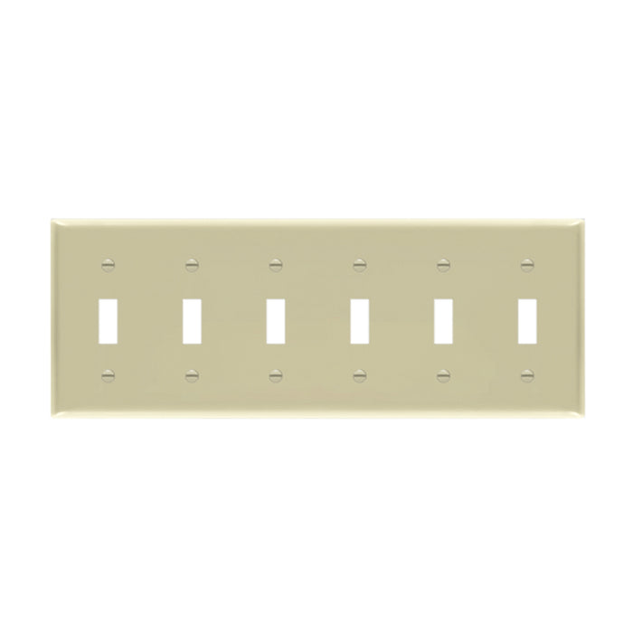 Enerlites 8816 6-Gang Toggle Switch Wall Plate, 10-Pack