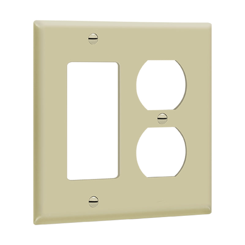 Enerlites 882131 2-Gang Duplex Receptacle and Decorator/GFCI Wall Plate, 10-Pack