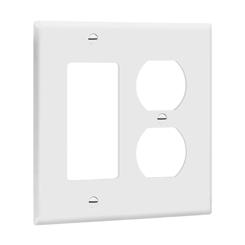 Enerlites 882131 2-Gang Duplex Receptacle and Decorator/GFCI Wall Plate, 10-Pack