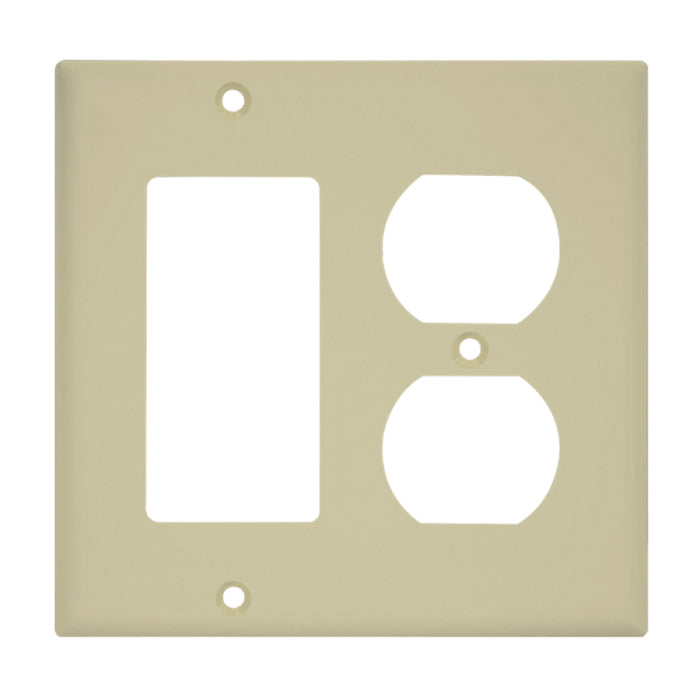 Enerlites 882131M 2-Gang Mid Size Duplex Receptacle and Decorator/GFCI Wall Plate, 10-Pack