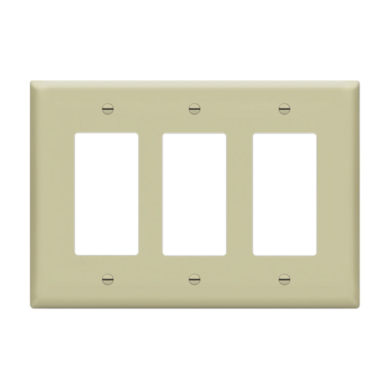 Enerlites 8833M 3-Gang Decorator/GFCI Mid Size Wall Plate, 10-Pack