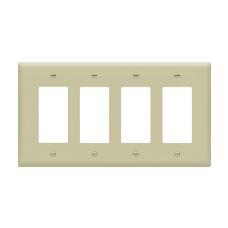 Enerlites 8834M 4-Gang Decorator/GFCI Mid Size Wall Plate, 10-Pack