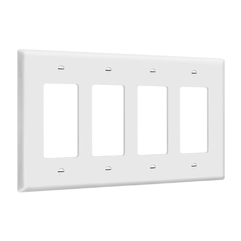 Enerlites 8834M 4-Gang Decorator/GFCI Mid Size Wall Plate, 10-Pack