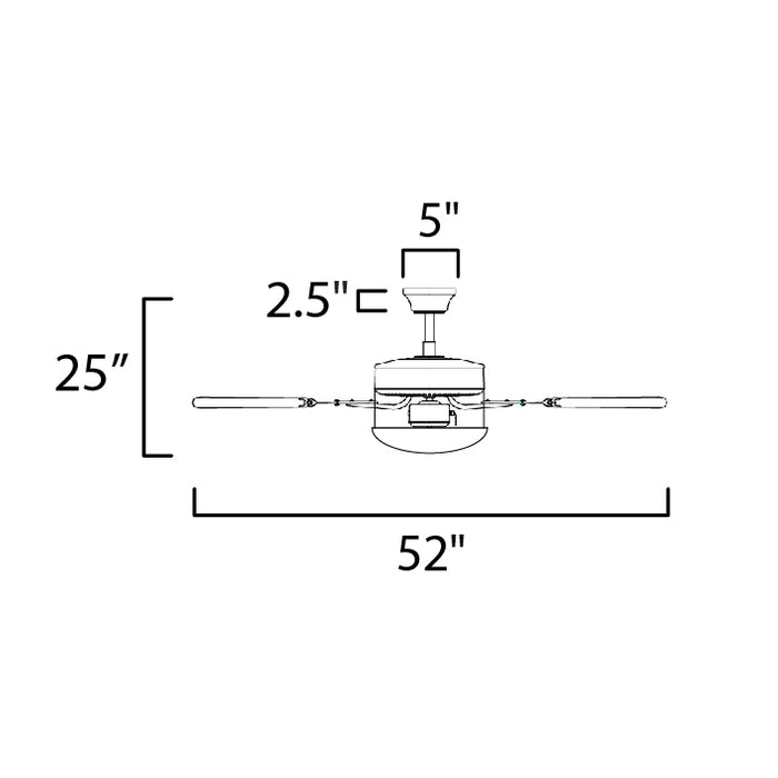 Maxim 89909 Trio 52" Ceiling Fan with LED Light Kit