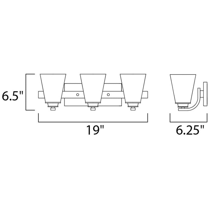 Maxim 9013 Conical 3-lt 19" Bath Vanity