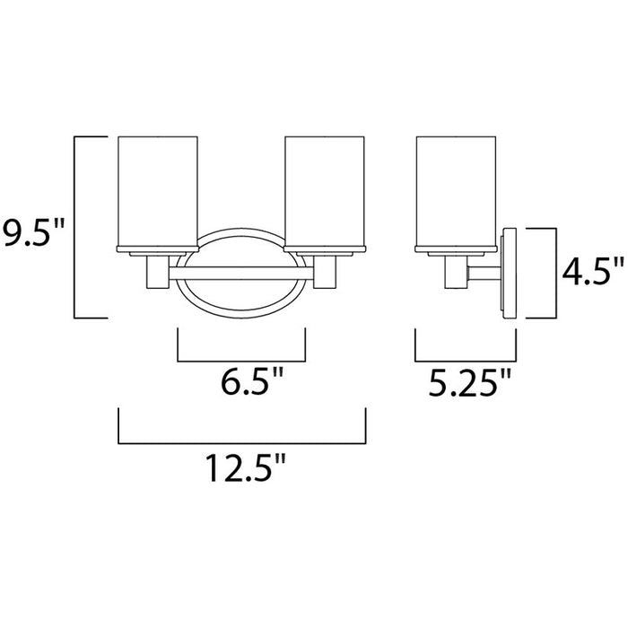 Maxim 9052 Cylinder 2-lt 13" Bath Vanity
