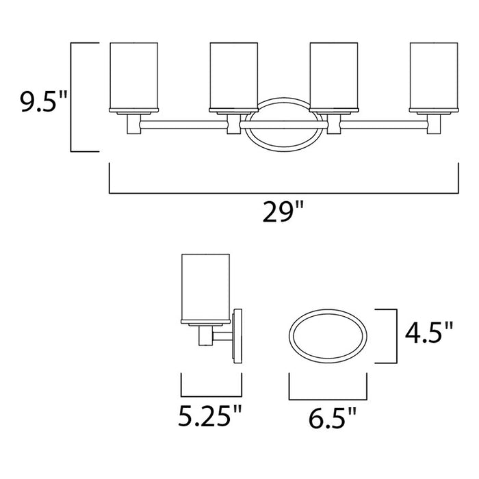 Maxim 9054 Cylinder 4-lt 29" Bath Vanity