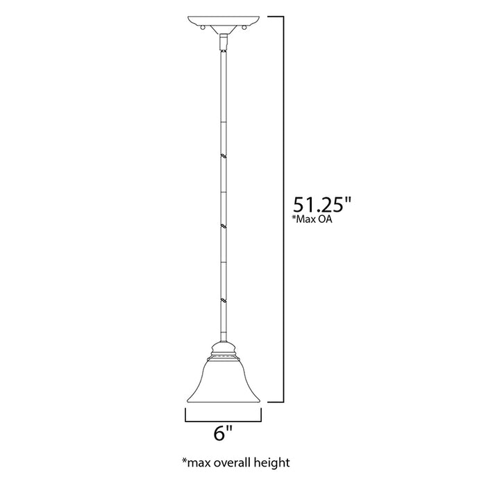 Maxim 91067FT Malaga 1-lt 6" Mini Pendant, Frosted Glass