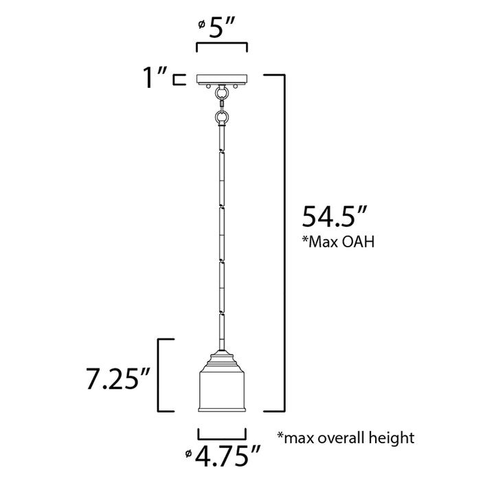 Maxim 91260 Acadia 1-lt 5" Mini Pendant