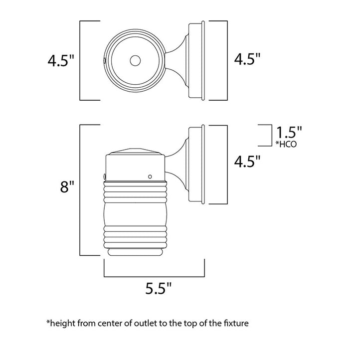 Maxim 92001 Side Door 1-lt 8" Tall Outdoor Wall Mount