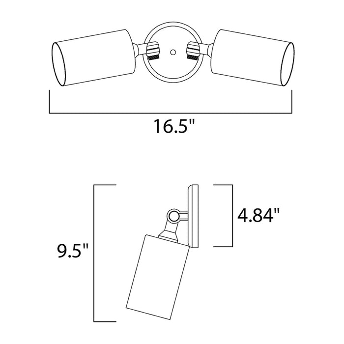 Maxim 92011 Spots 2-lt 17" Outdoor Wall/Flush Mount