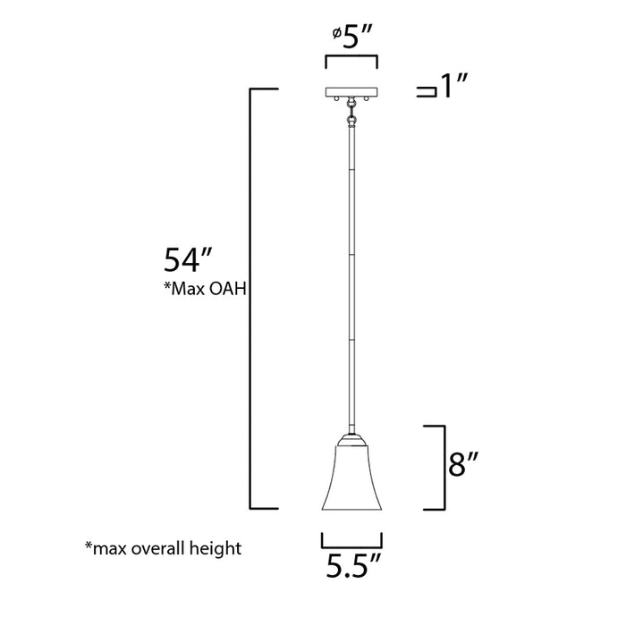 Maxim 92081FT Vital 1-lt 6" Mini Pendant