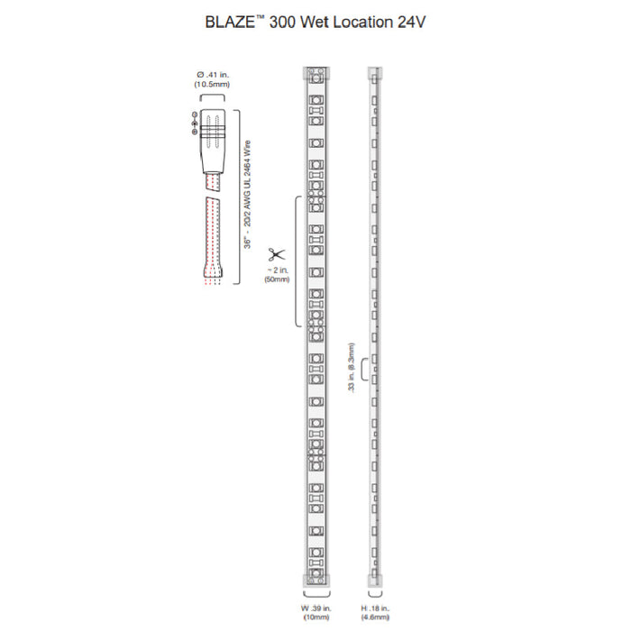 Diode LED BLAZE Wet Location 24V 4.5W/ft LED Strip Light, 100 ft.