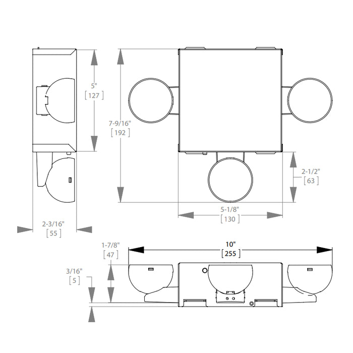 AtLite ATLEMINI Series 3-Head LED Emergency Light