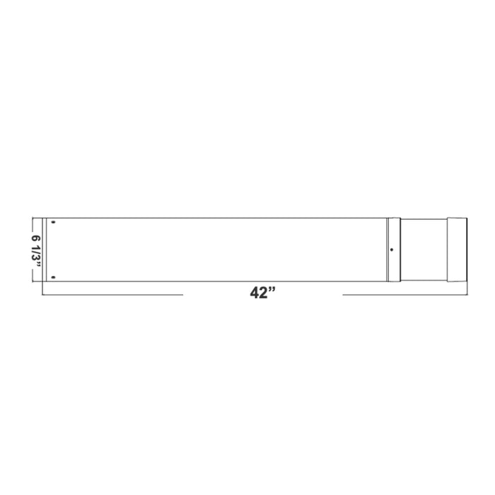 Westgate BOL 42" LED Round Flat Top Bollard, Clear Lens