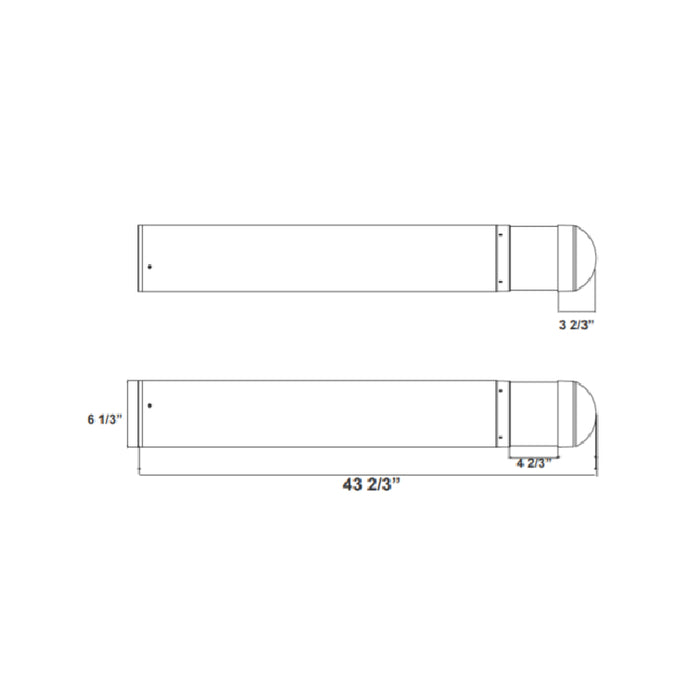 Westgate BOL 42" LED Round Flat Top Bollard - Cone Reflector, Clear Lens